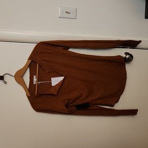 Women's Small Long Sleeve Brown Top